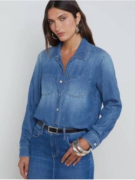 L’agence Isla Long Sleeve Denim Shirt